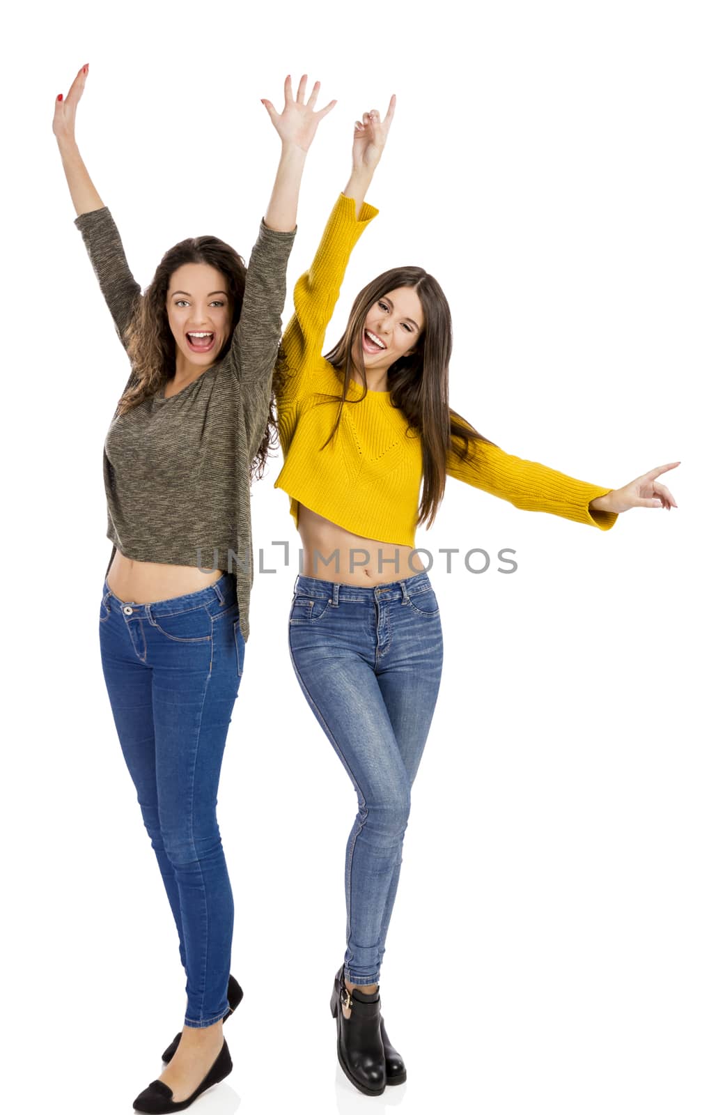 Studio portrait of two women who are best friends