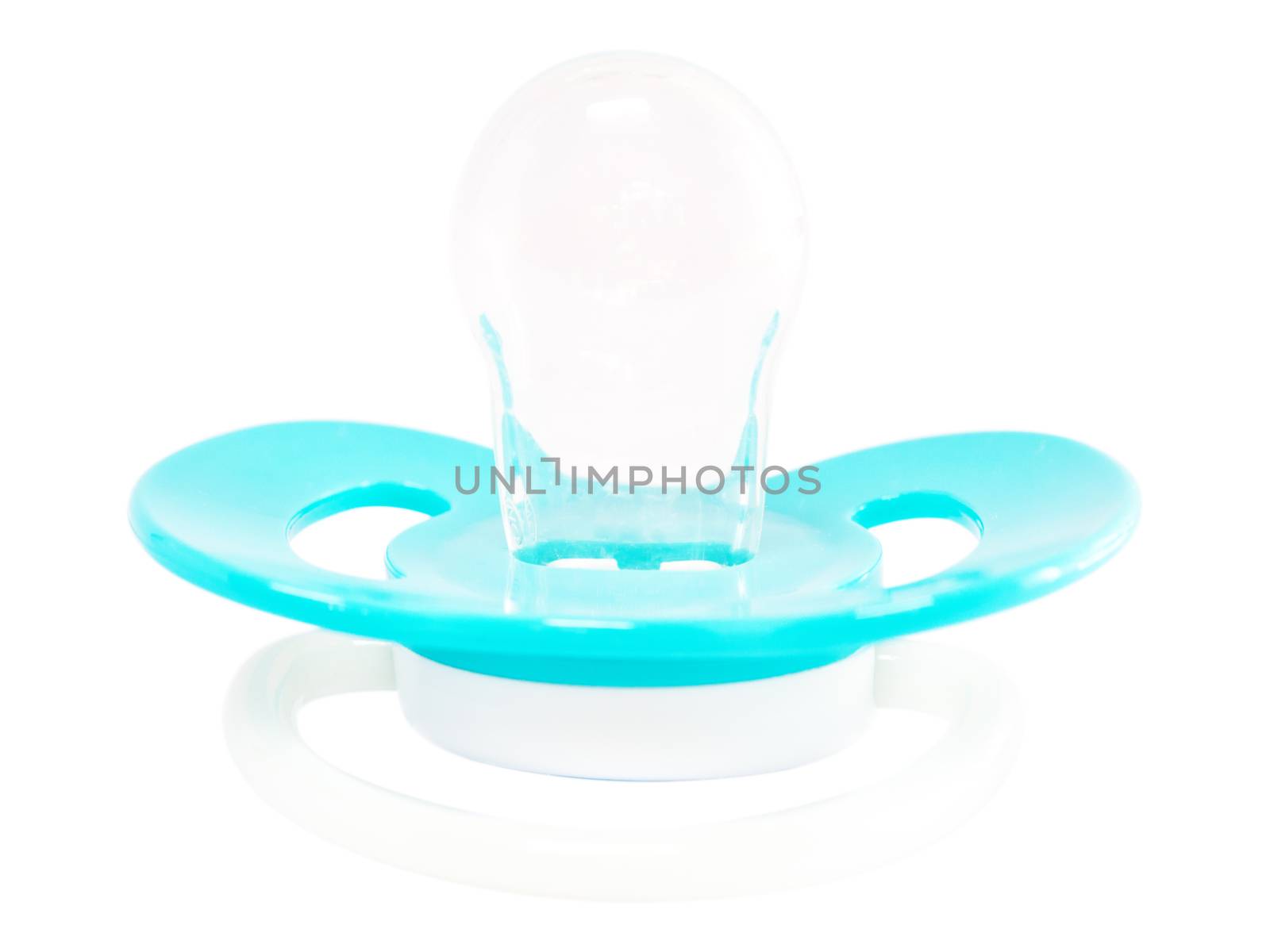 Blue baby dummy isolated on white by fascinadora