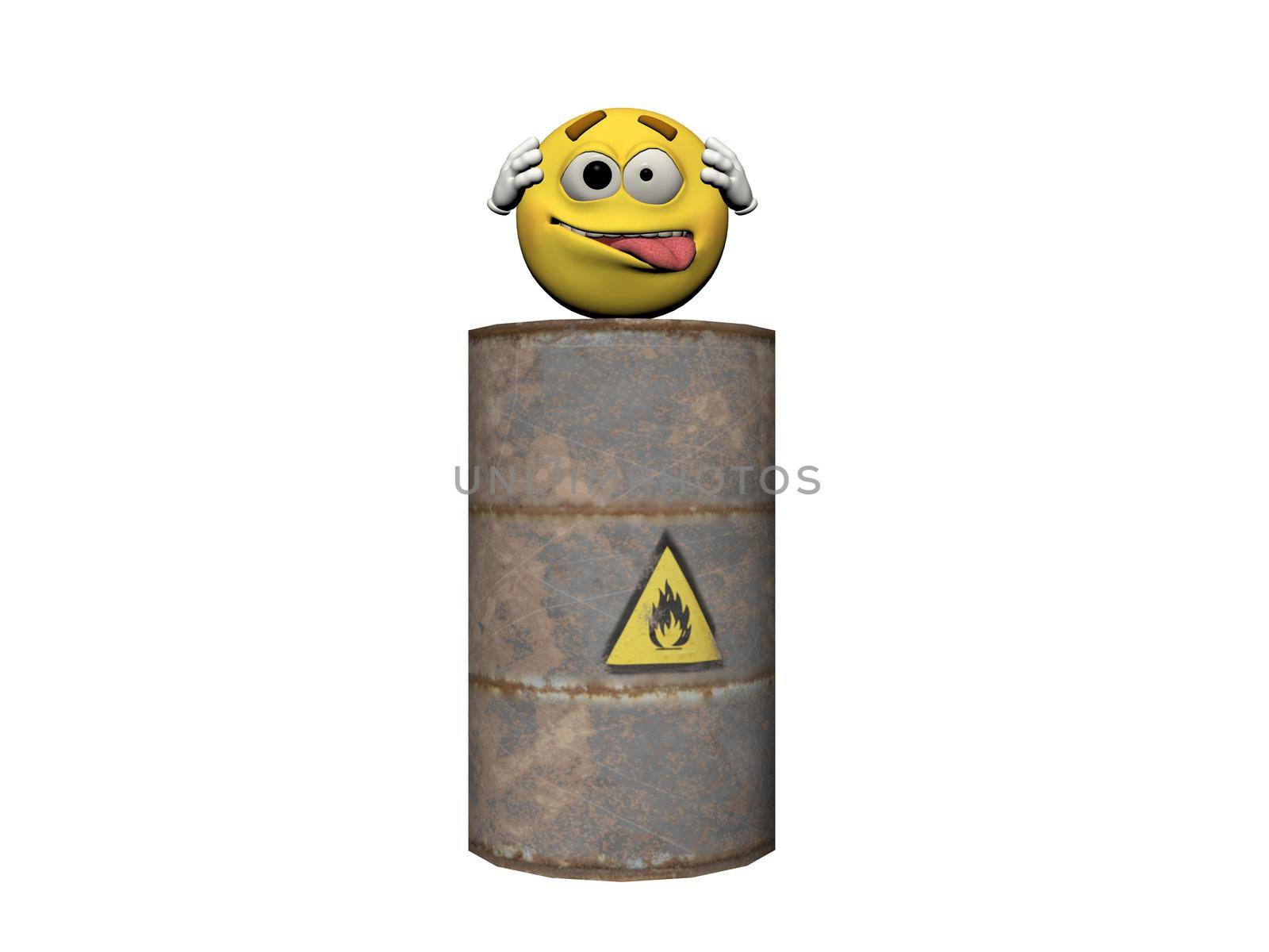 Emoticon on a can in danger