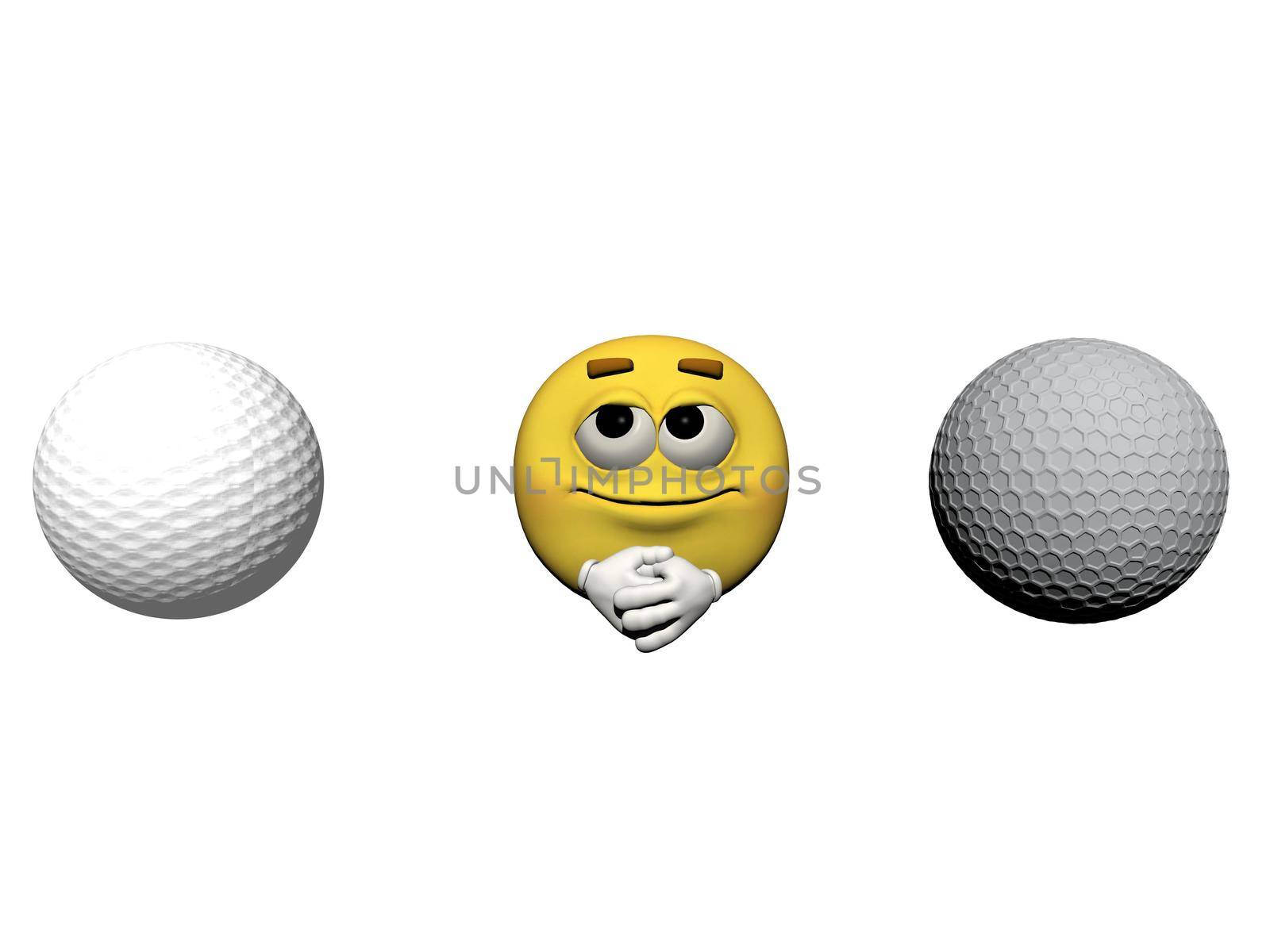emoticon and two balls golf