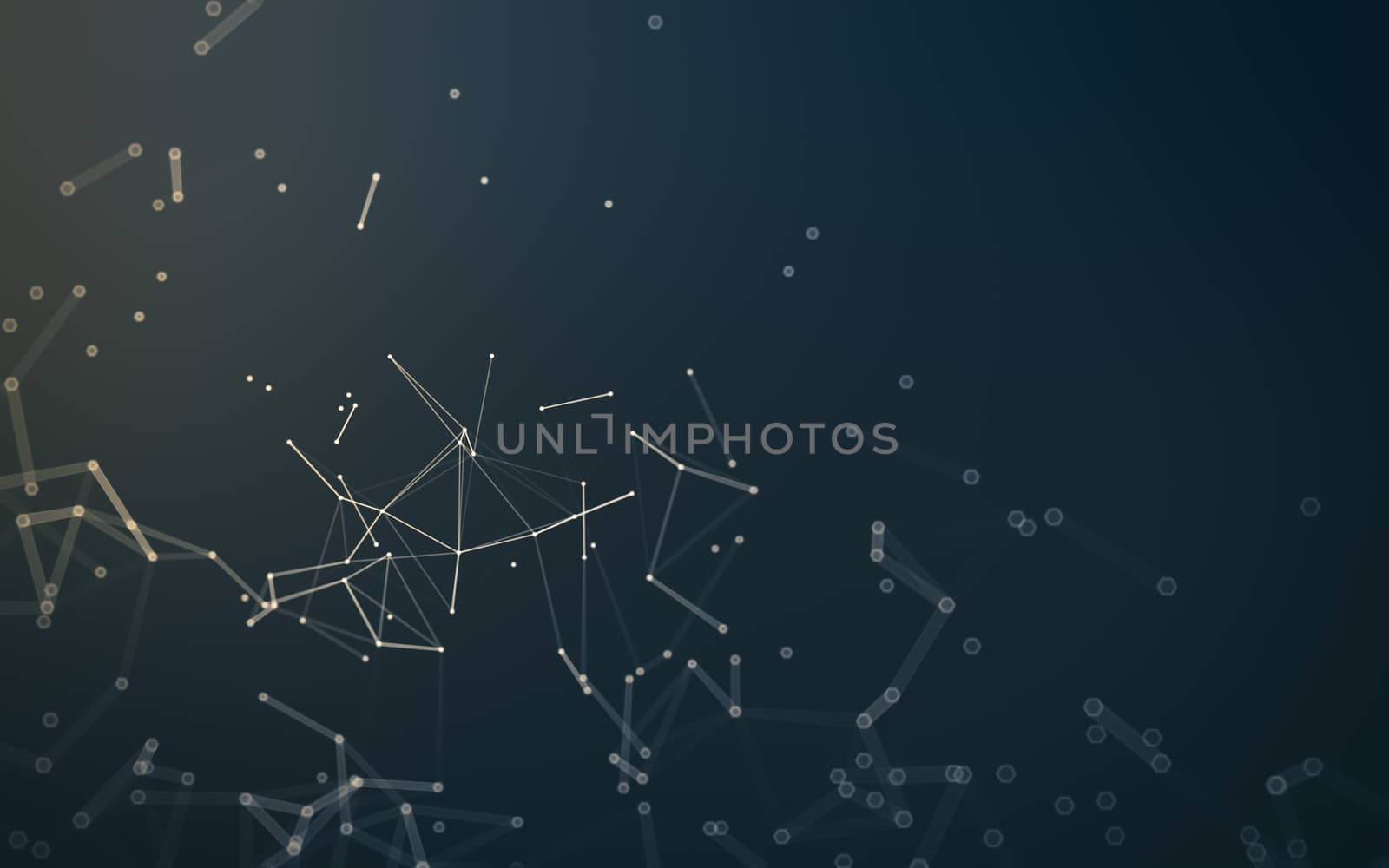 Abstract polygonal space low poly dark background with connecting dots and lines. Connection structure.