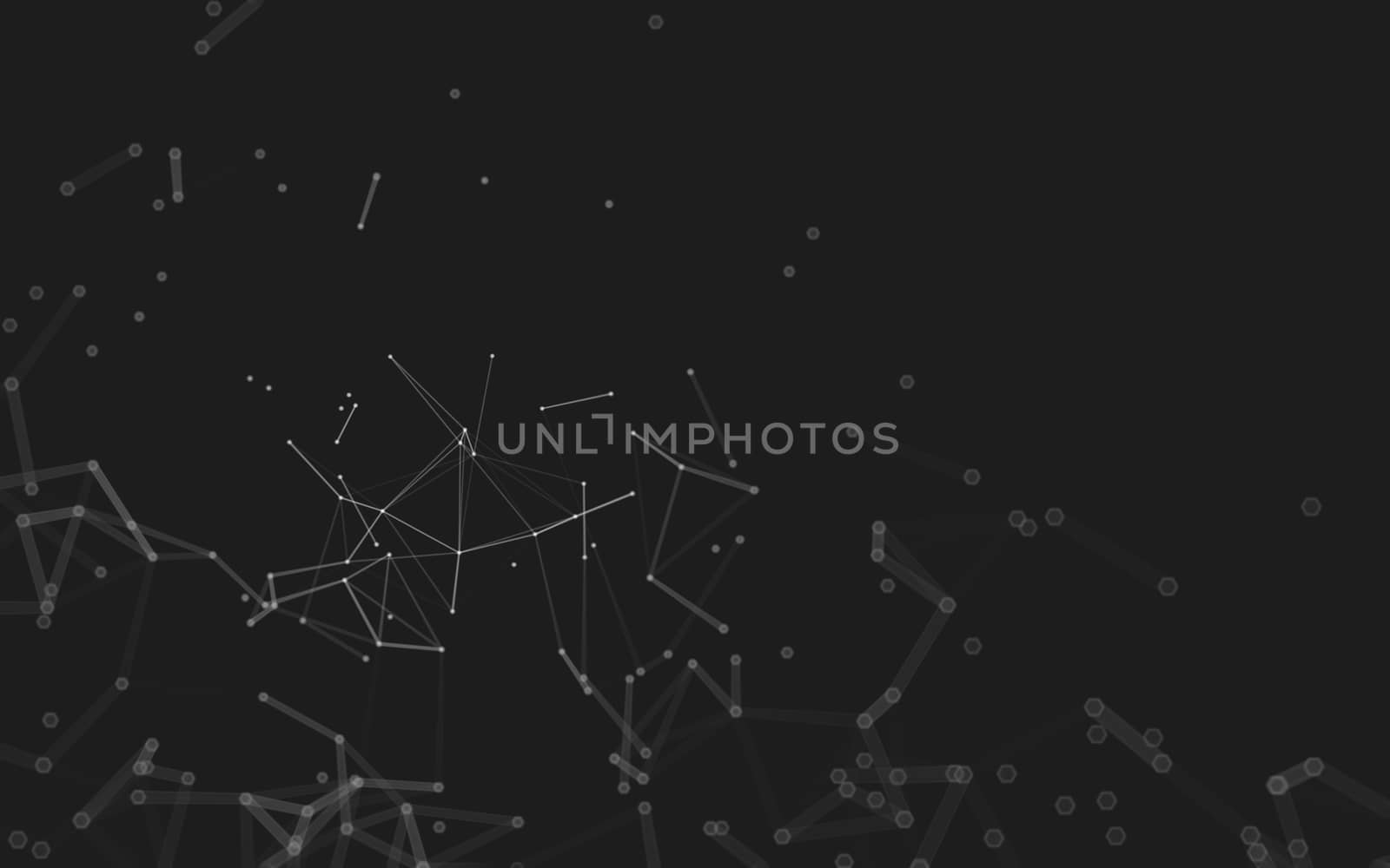 Abstract polygonal space low poly dark background with connecting dots and lines. Connection structure.