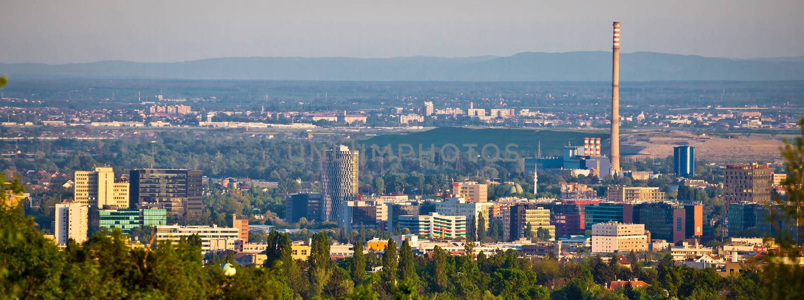 City of Zagreb business district panorama by xbrchx