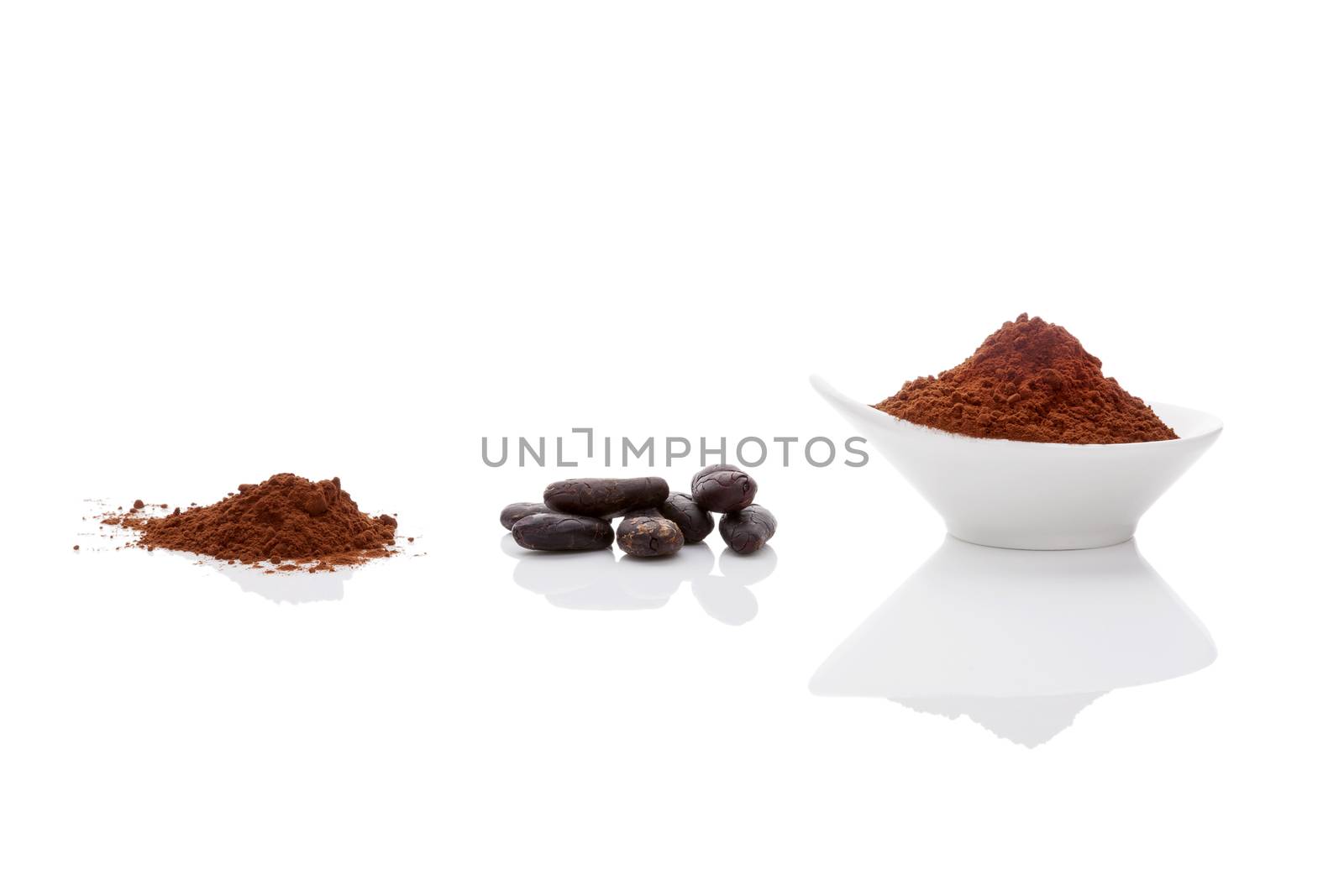 Cocoa beans and cocoa powder. by eskymaks