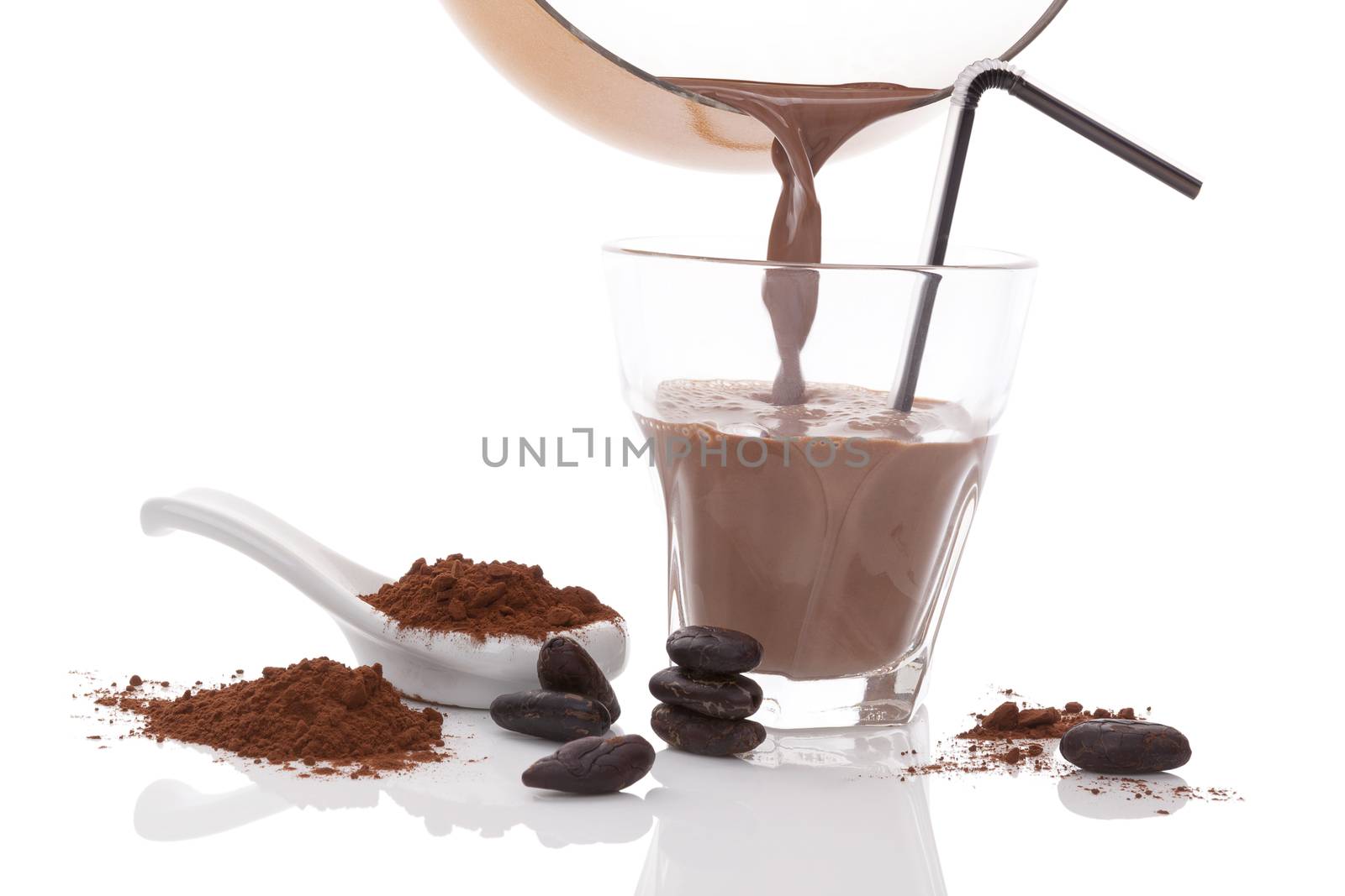 Cocoa drink, beans and powder. by eskymaks