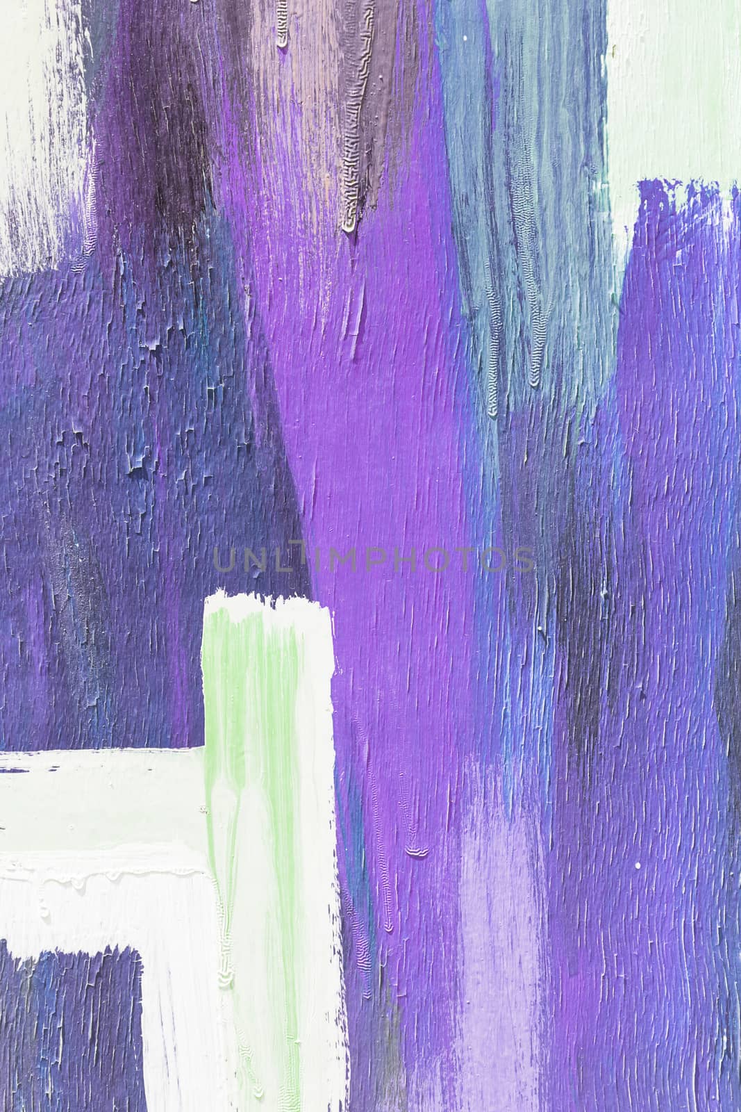 Hand painting purple and white abstract art painting