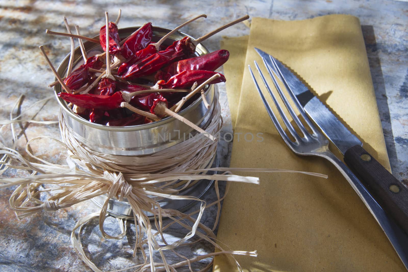 Presentation of the ingredient prince of the kitchen, dried chili 
