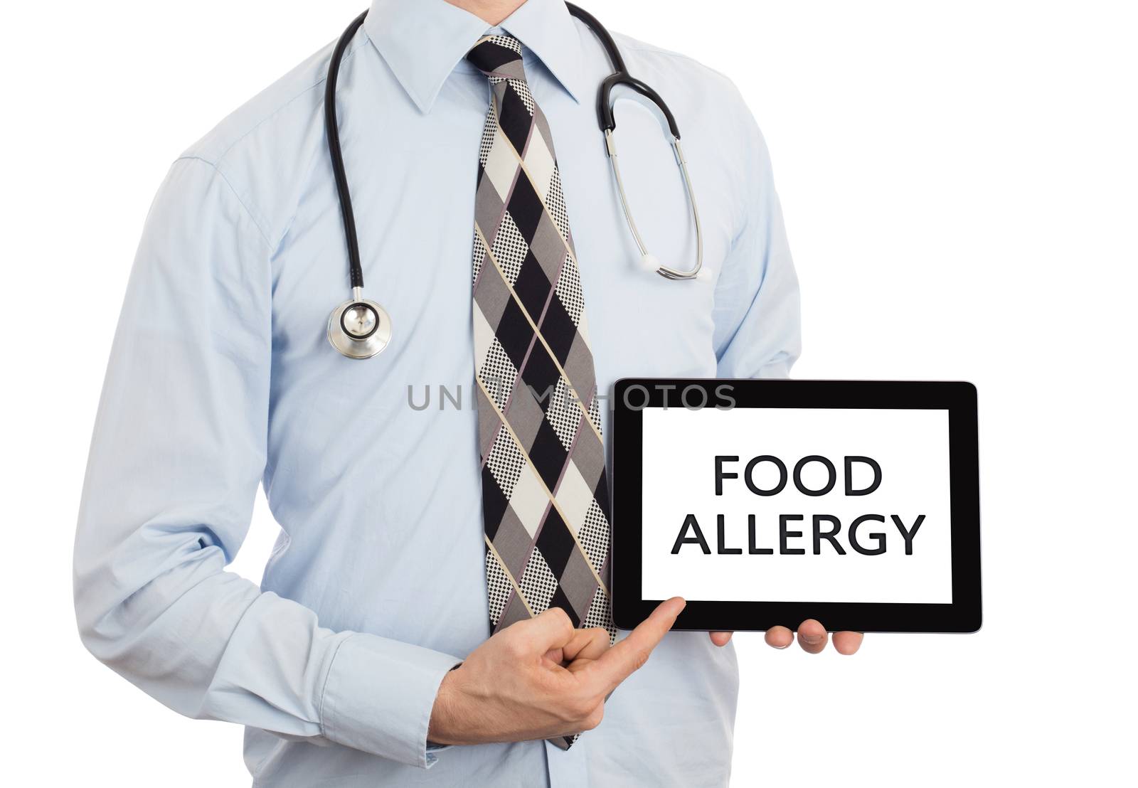 Doctor holding tablet - Food allergy by michaklootwijk