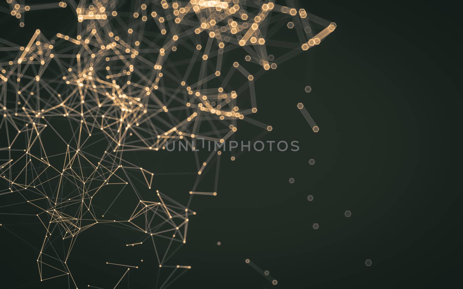 Abstract polygonal space low poly dark background with connecting dots and lines. Connection structure. 3d rendering