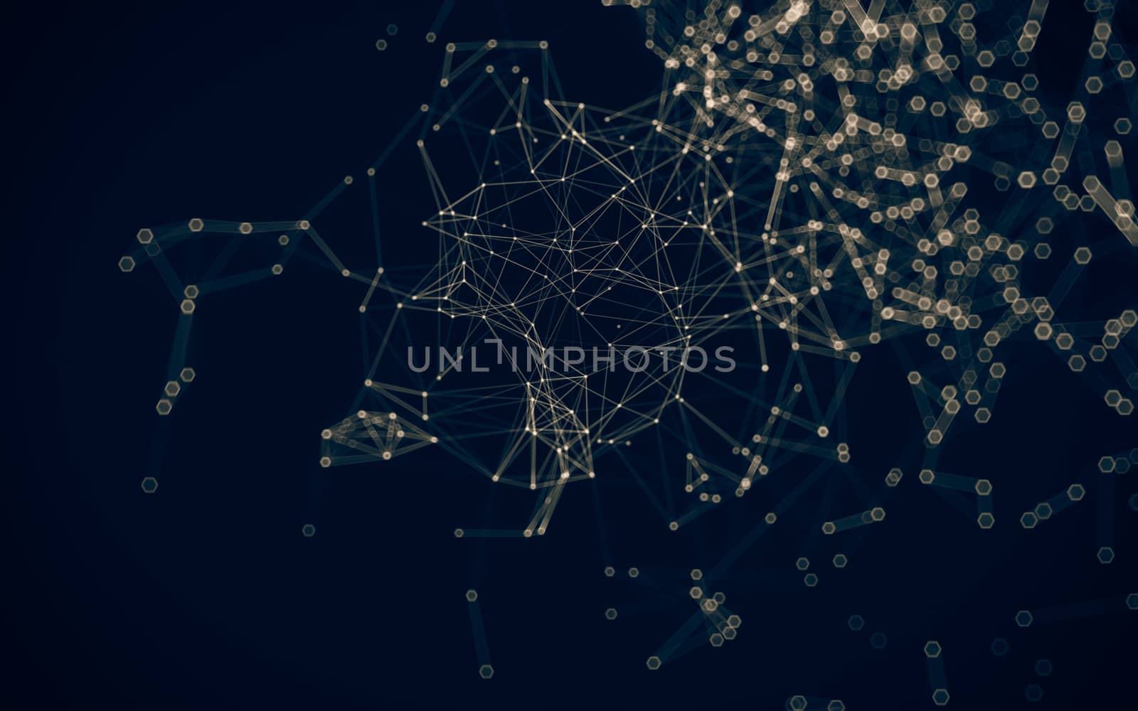 Abstract polygonal space low poly dark background with connecting dots and lines. Connection structure. 3d rendering