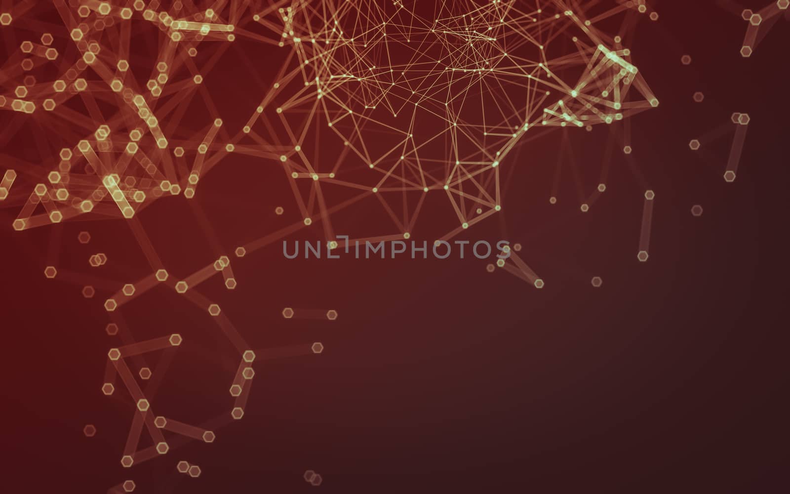 Abstract polygonal space low poly dark background with connecting dots and lines. Connection structure. 3d rendering