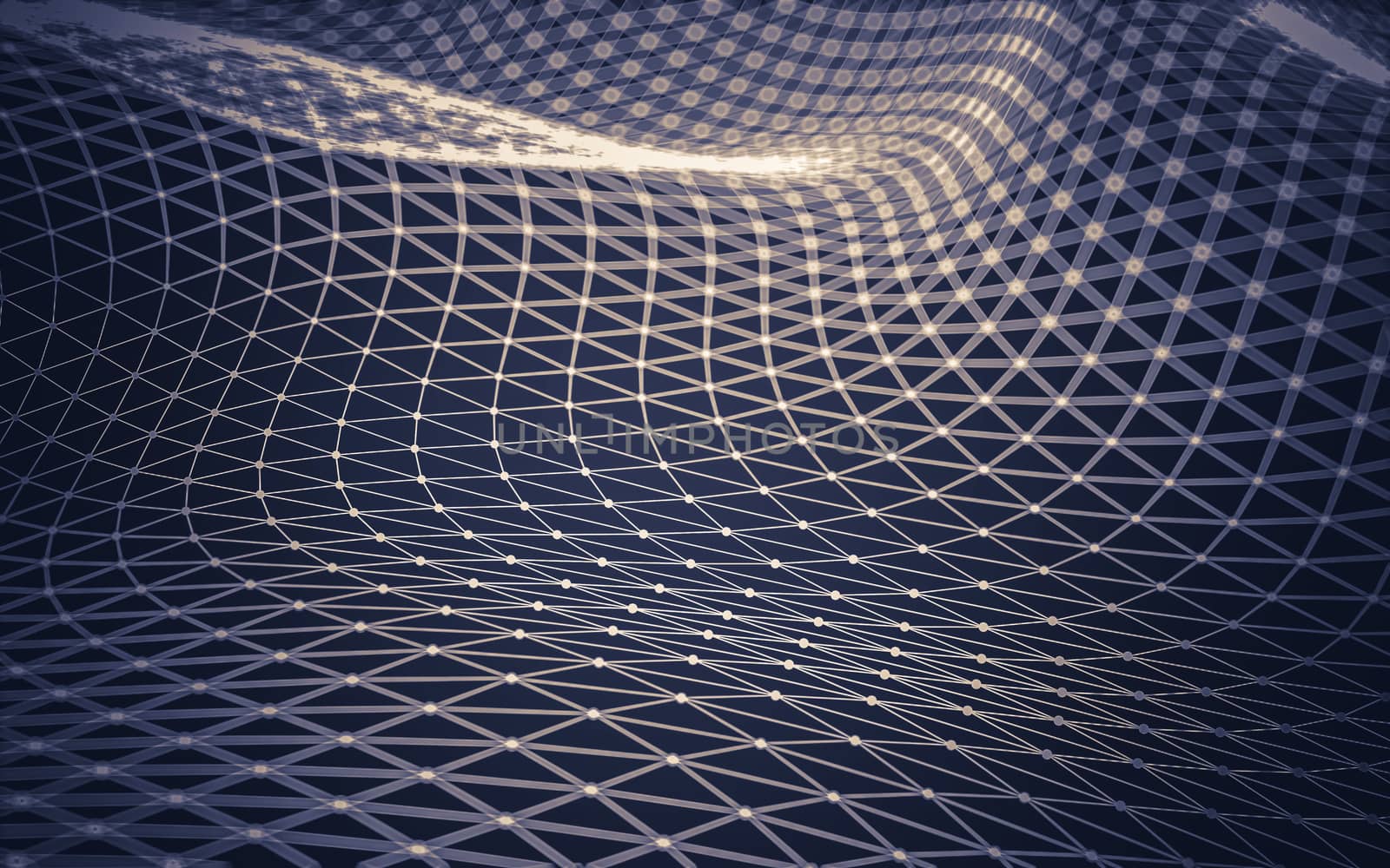 Abstract polygonal space low poly dark background with connecting dots and lines. Connection structure. 3d rendering