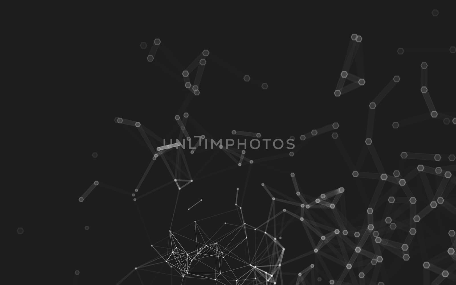 Abstract polygonal space low poly dark background, 3d rendering by teerawit