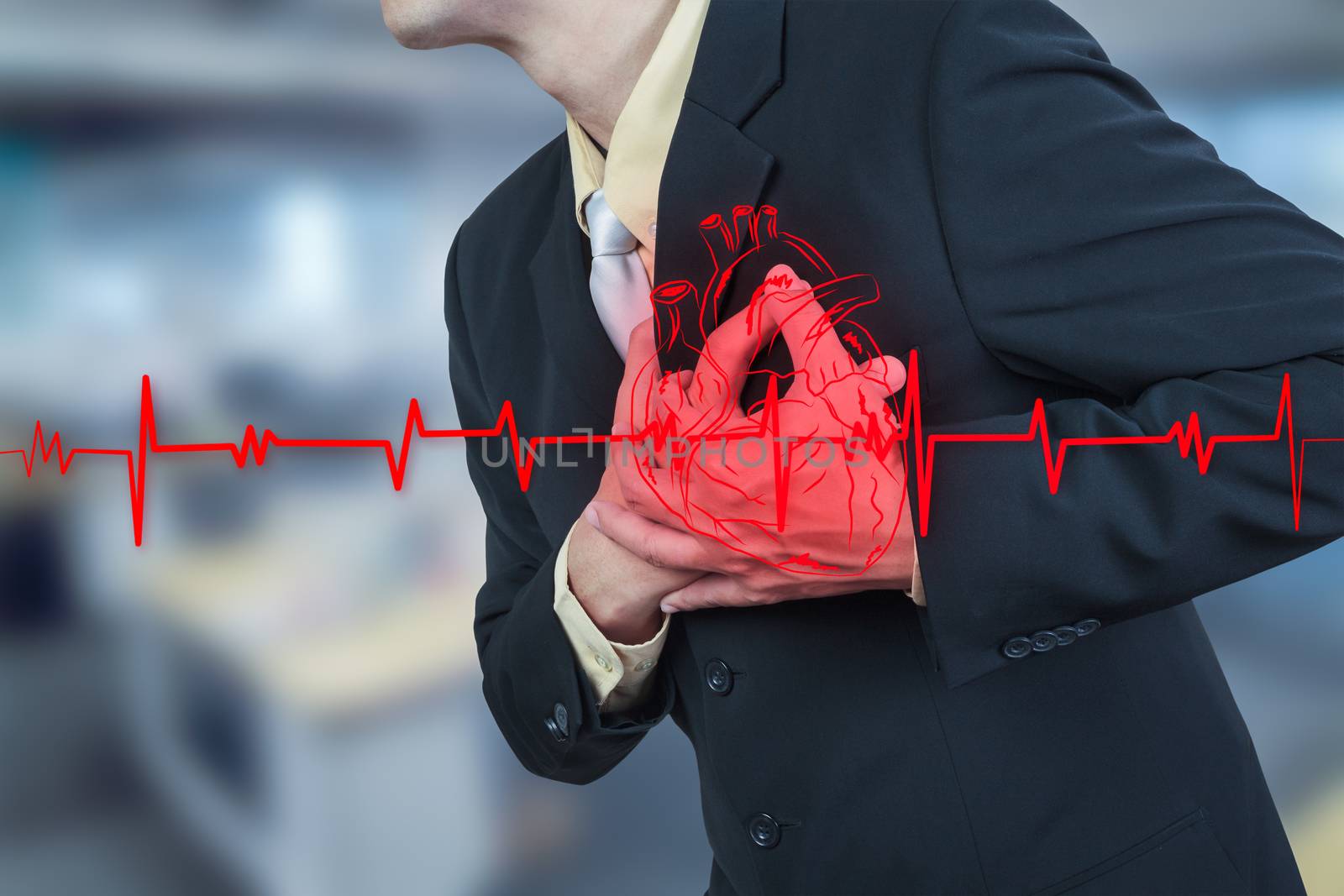 businessman having heart attack,insurance concept by FrameAngel