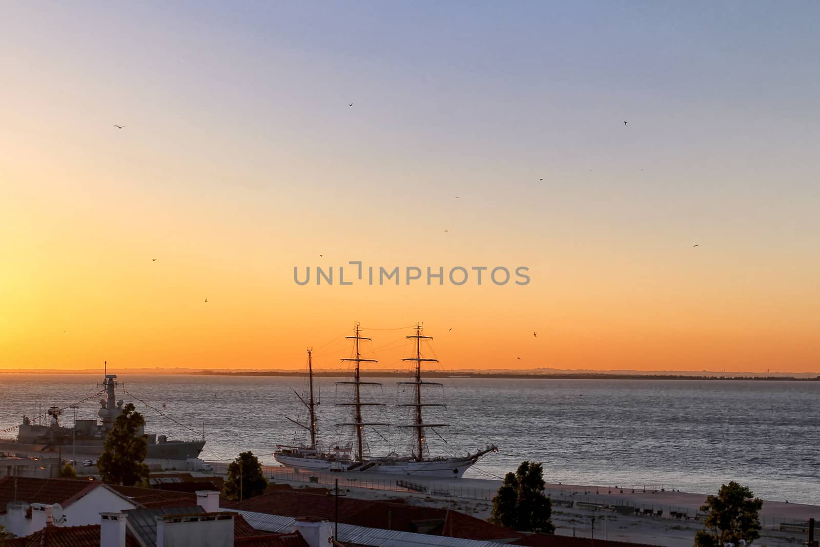 A view of new dawn from the balcony in Alfama, Lisbon