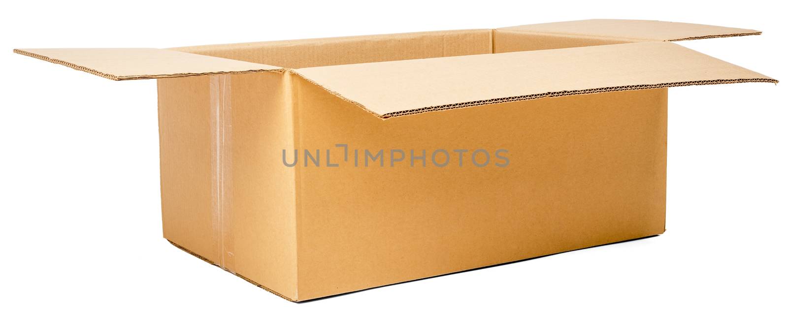Empty cardboard box isolated on the white background