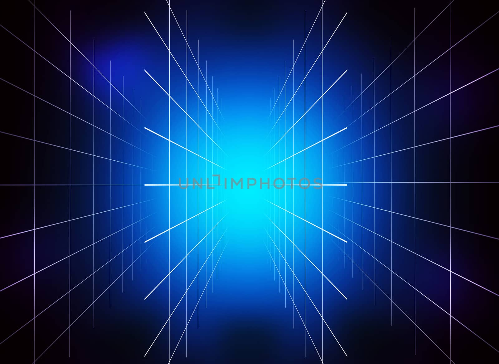 Abstract blue technology background. Glow lines or beams