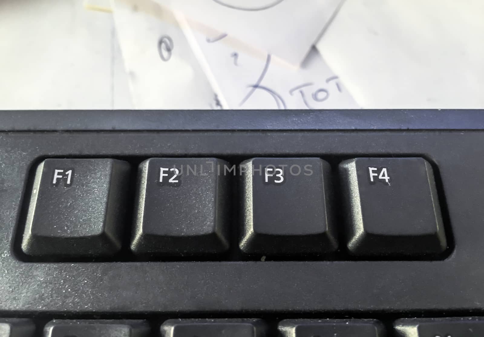 Close up of functional keys on a pc keyboard