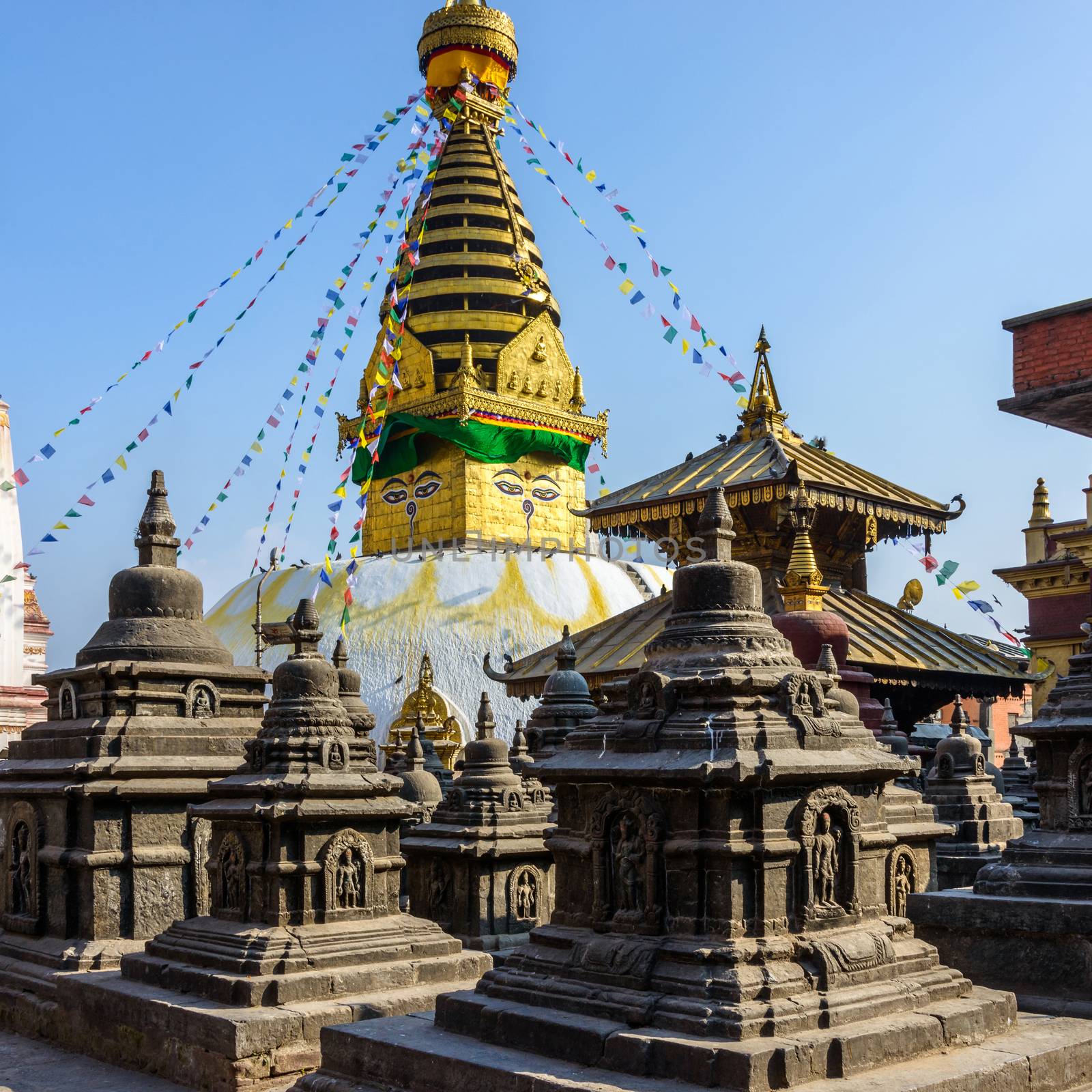 Swayambhunath stupa in Kathmandu, Nepal (before the 2015 earthquakes)