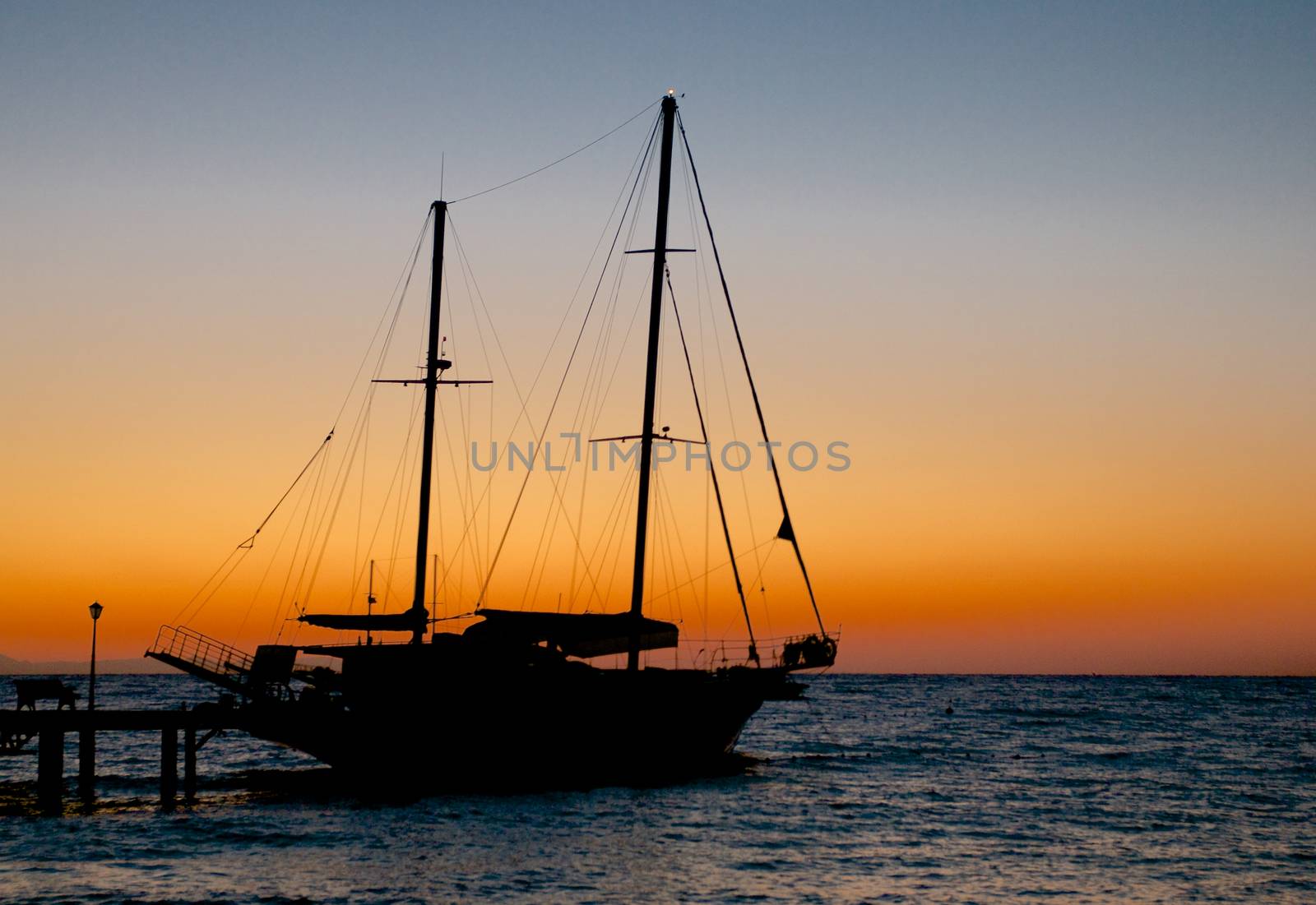 Sailing Ship on Sunrise  by zhekos