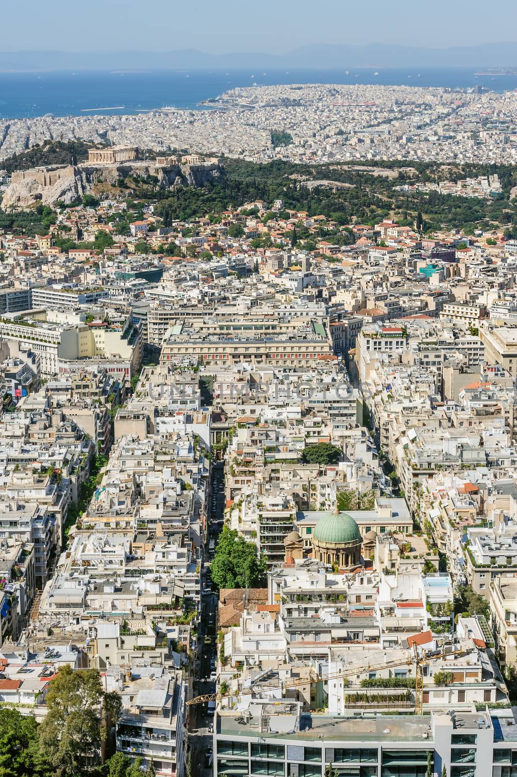 Cityscape of Athens, Greece made at morning from Lycabettus Hill