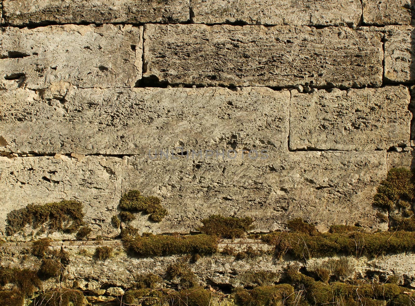 The texture of the stones in the blank stone wall that separates the park Sylvia in the Gatchina park.