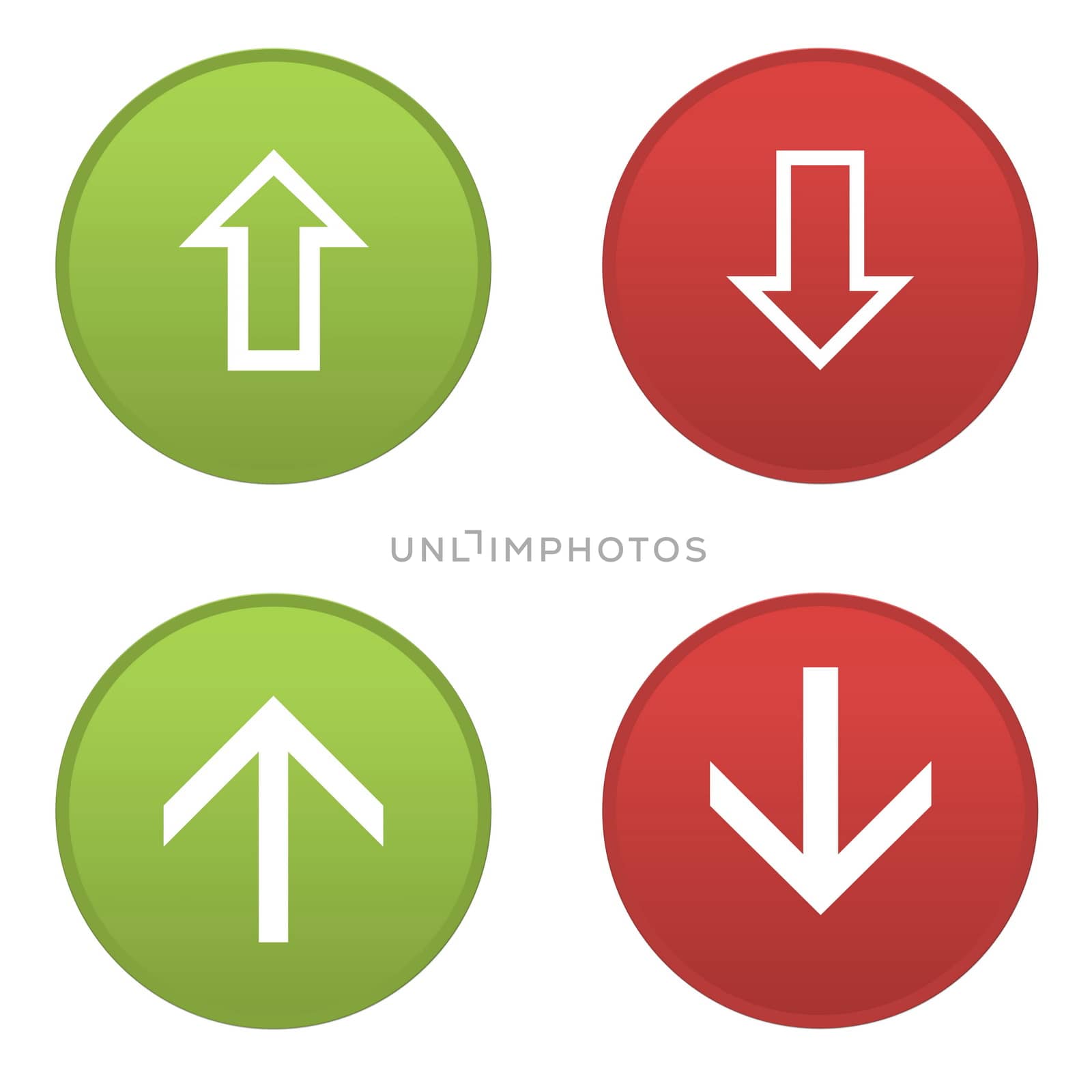 Set of arrows icons isolated in white background