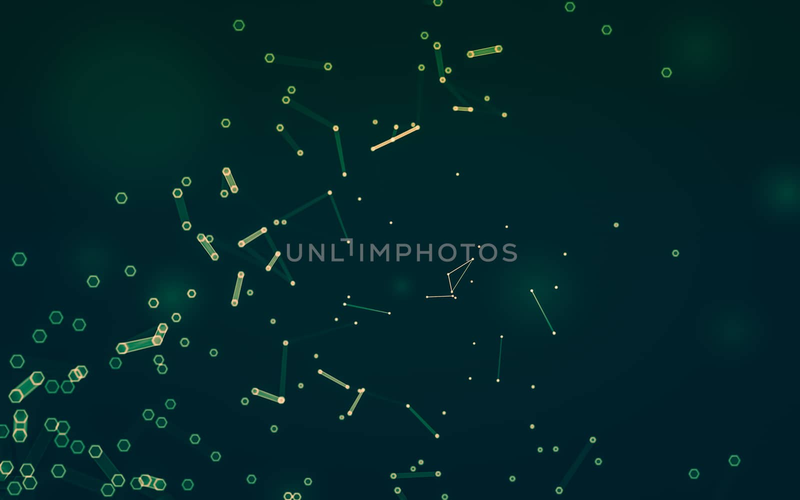 Abstract polygonal space low poly dark background with connecting dots and lines. Connection structure. 3d rendering