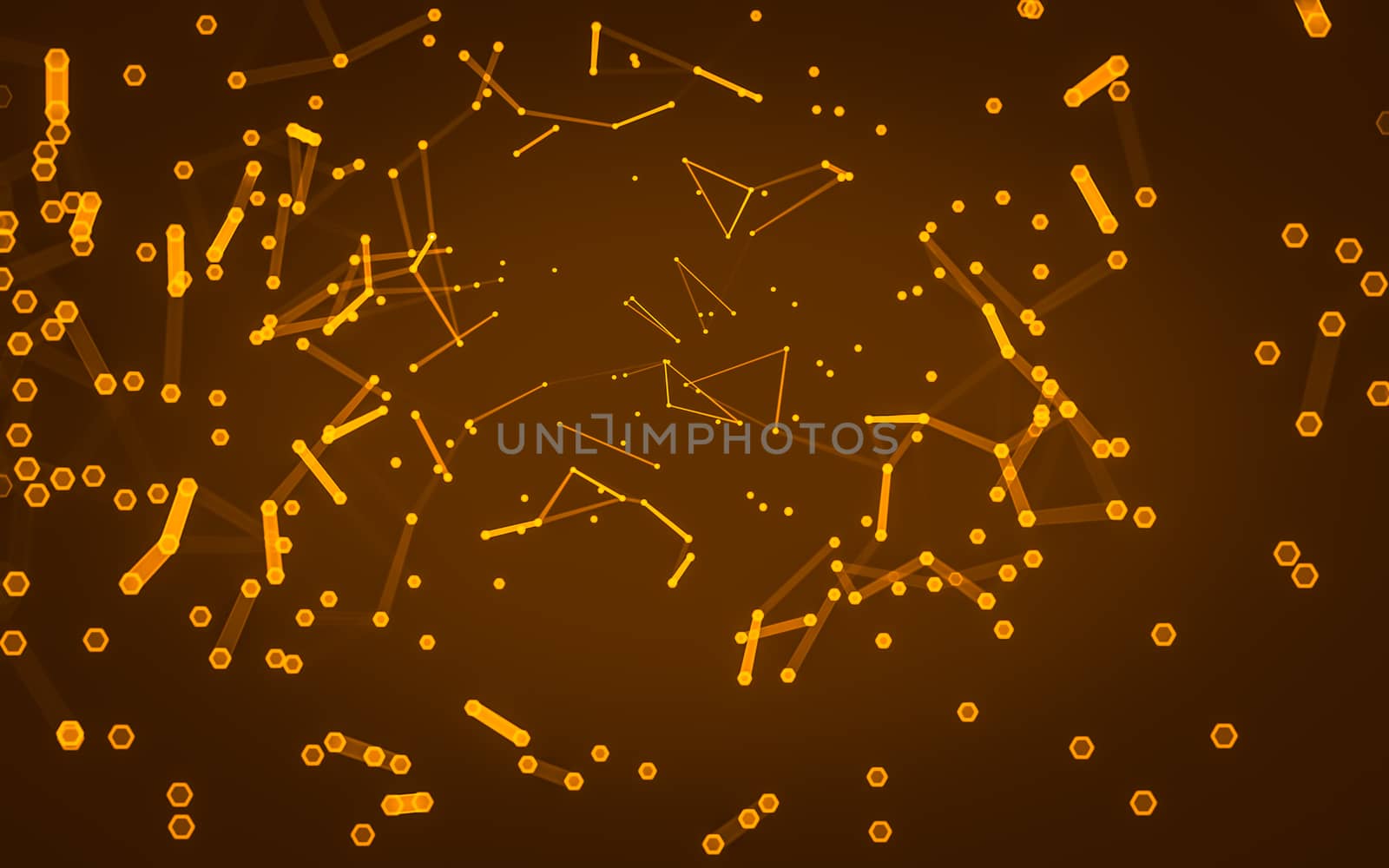 Abstract polygonal space low poly dark background with connecting dots and lines. Connection structure. 3d rendering