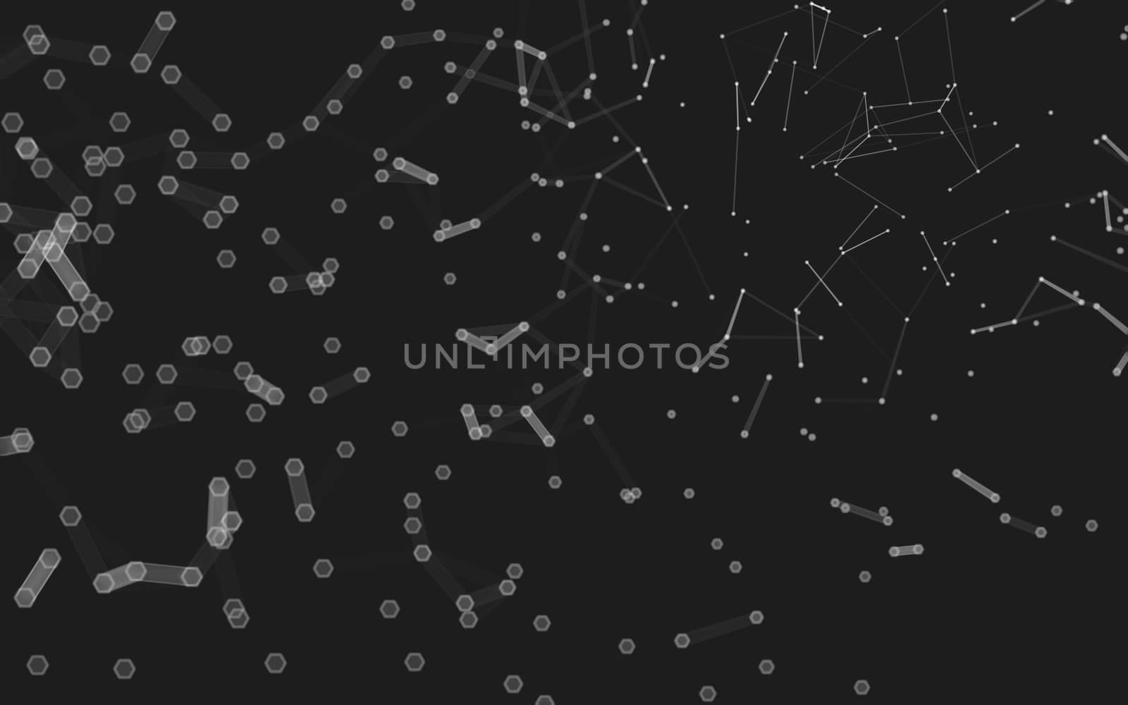 Abstract polygonal space low poly dark background with connecting dots and lines. Connection structure. 3d rendering