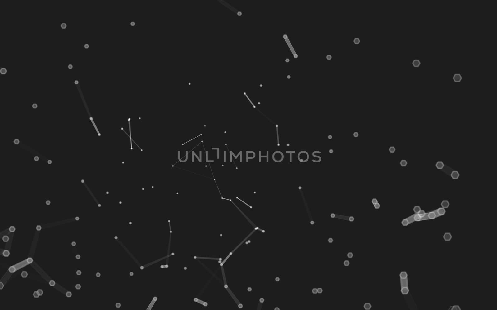 Abstract polygonal space low poly dark background with connecting dots and lines. Connection structure. 3d rendering