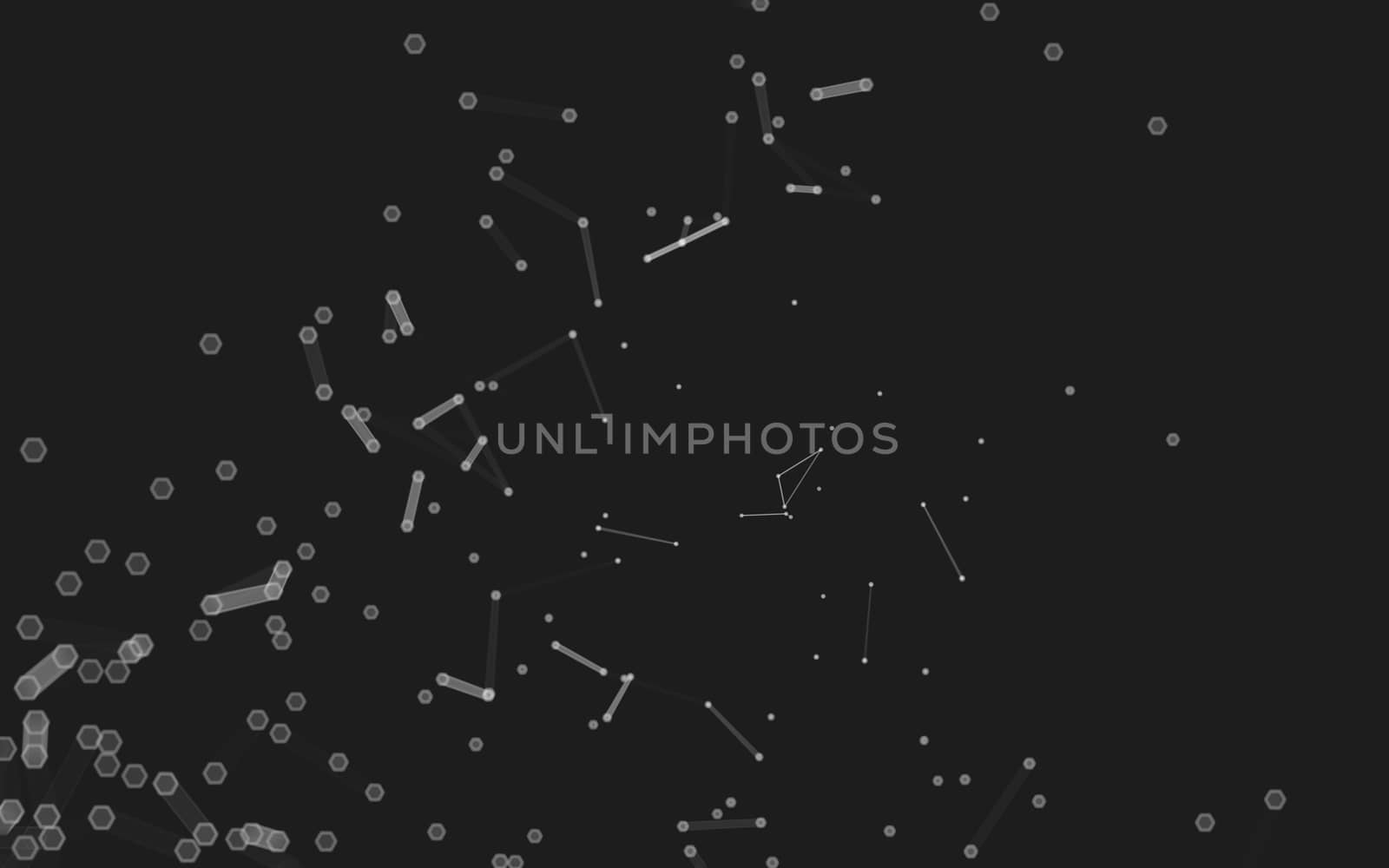 Abstract polygonal space low poly dark background with connecting dots and lines. Connection structure. 3d rendering