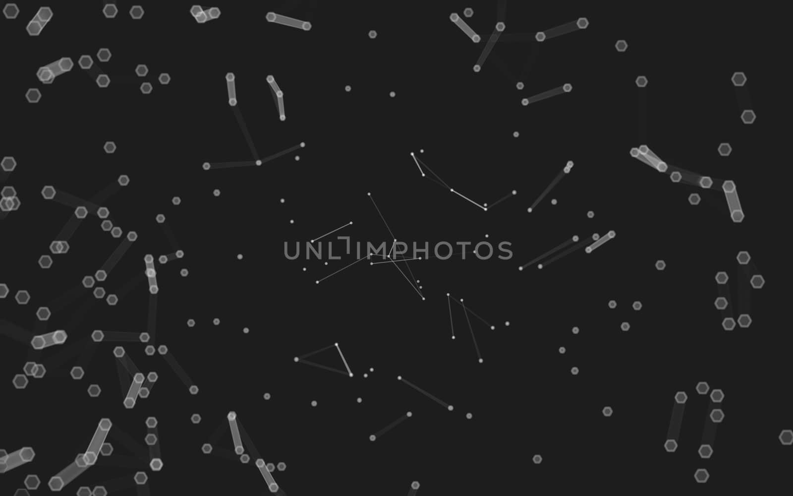 Abstract polygonal space low poly dark background, 3d rendering

