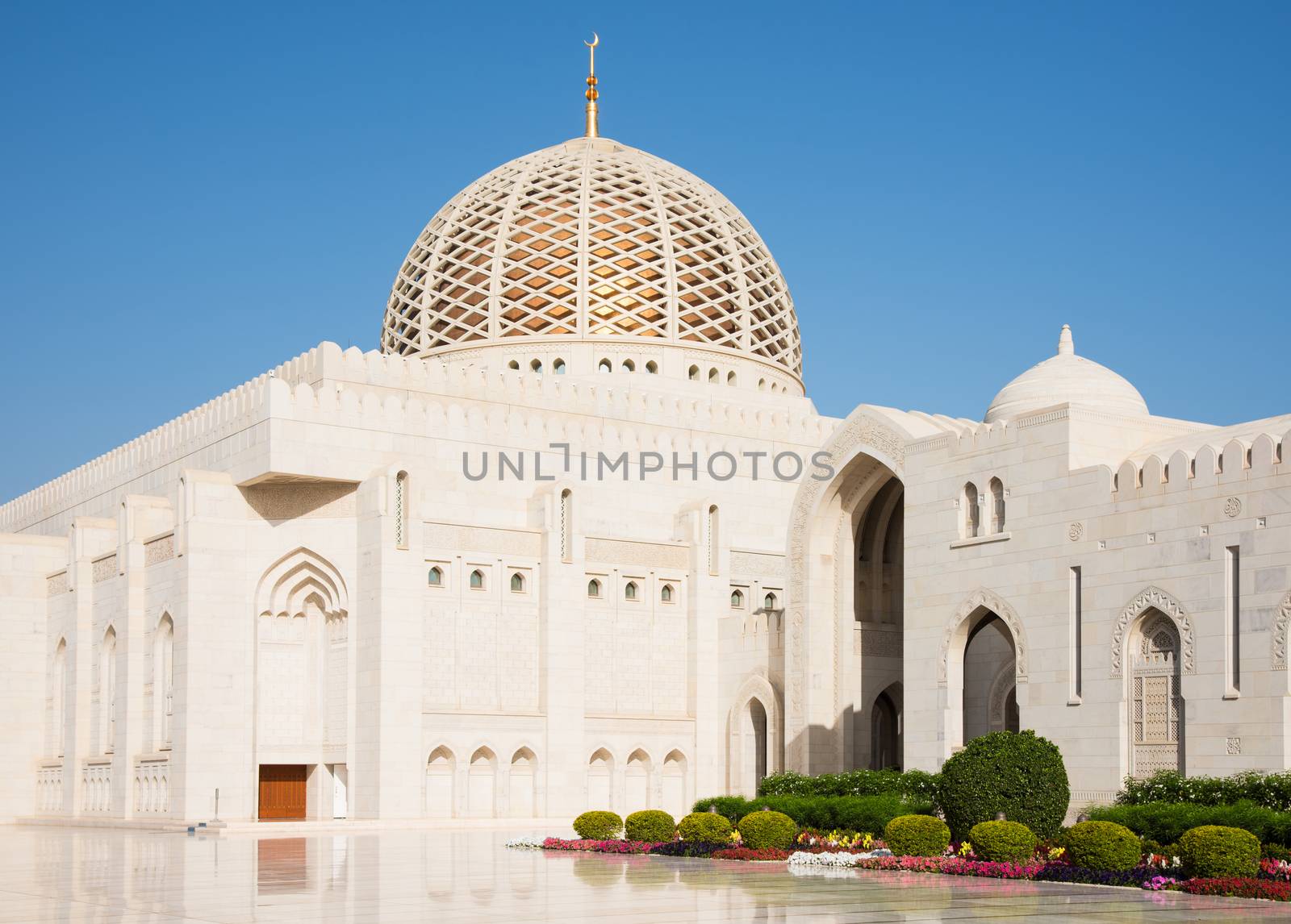 Sultan Qaboos Grand Mosque in Muscat, the main mosque of The Sultanate of Oman.