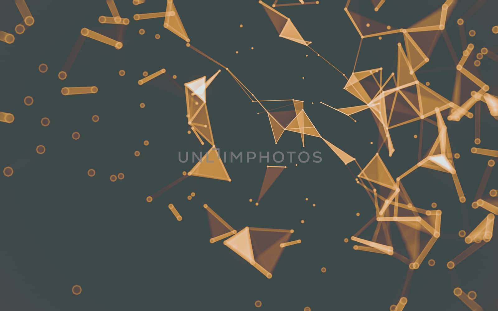 Abstract polygonal space low poly dark background with connecting dots and lines. Connection structure. 3d rendering