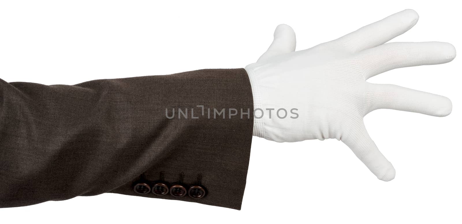 Business man hand in glove by cherezoff