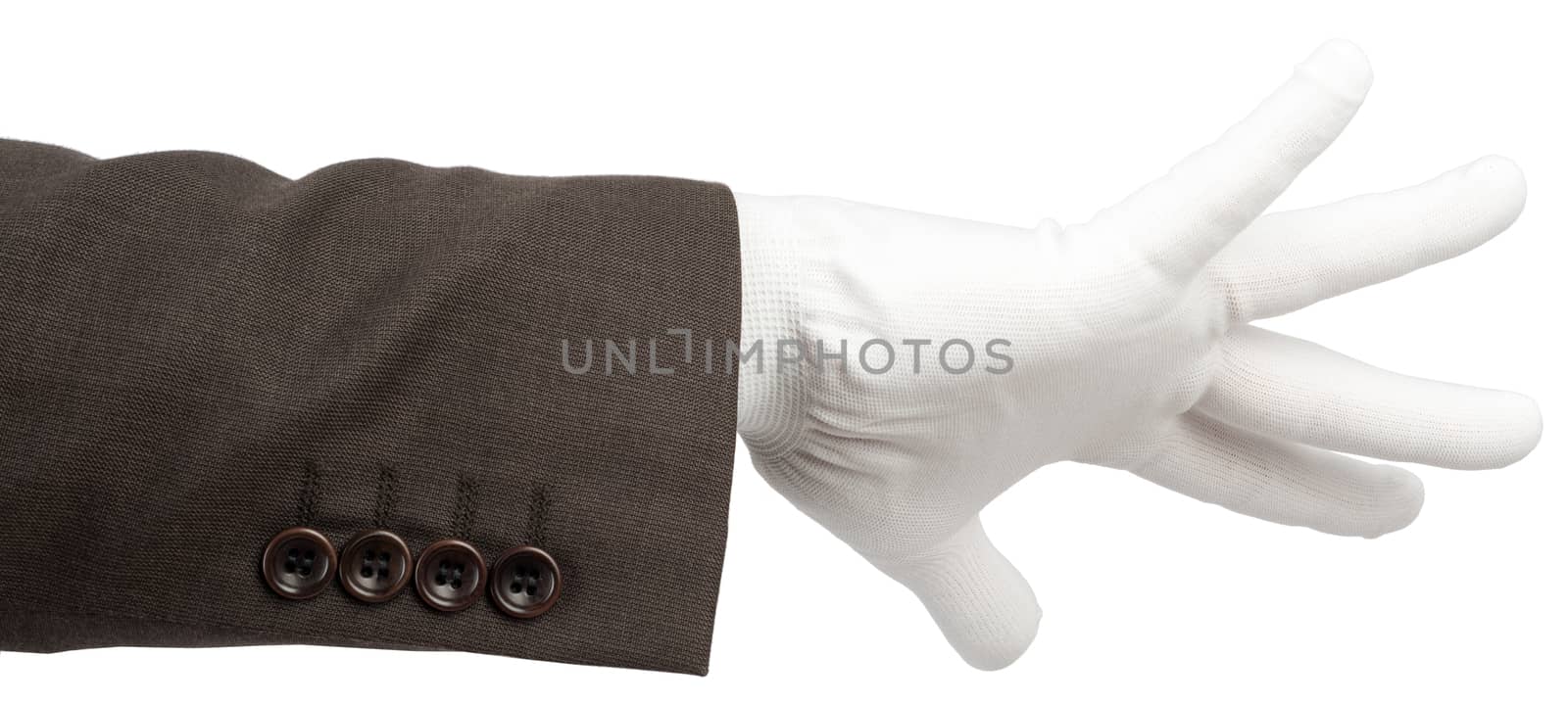Business man hand in glove by cherezoff
