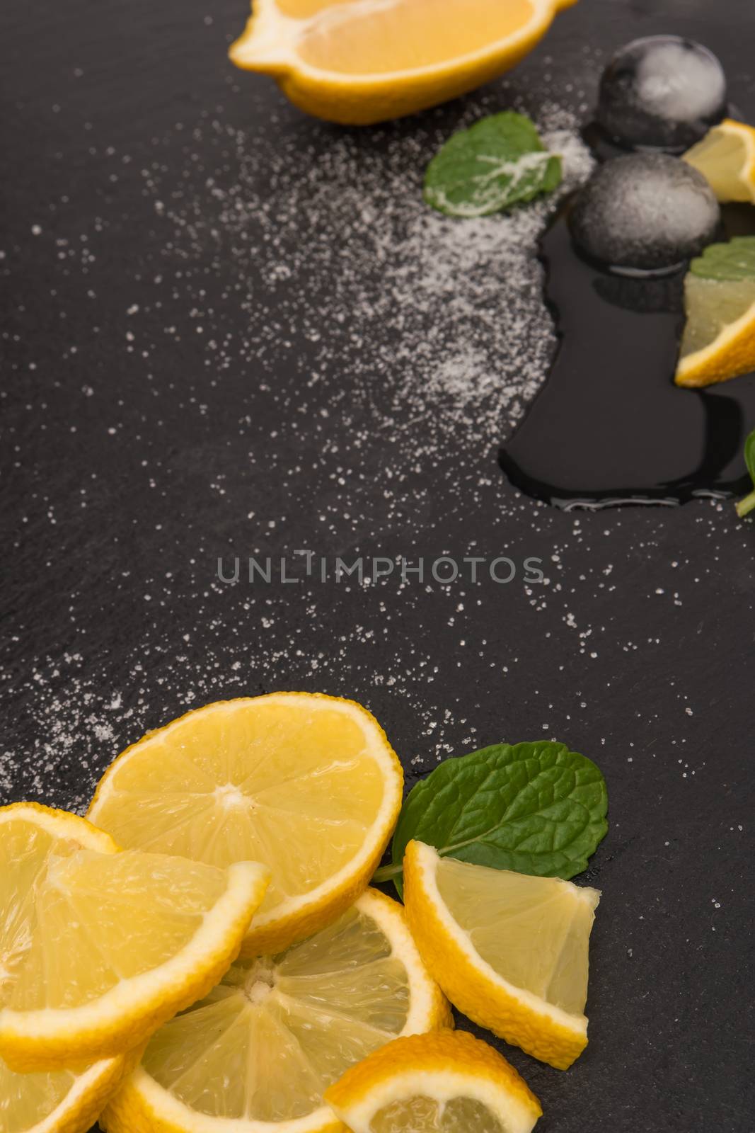Slices and half fresh juicy lemon  by AnaMarques