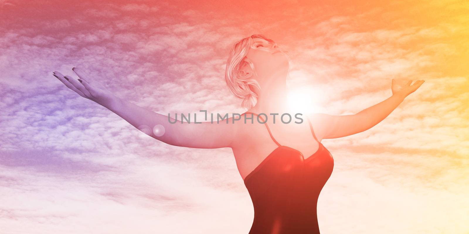 Free Happy Woman Enjoying Nature and Freedom as Concept
