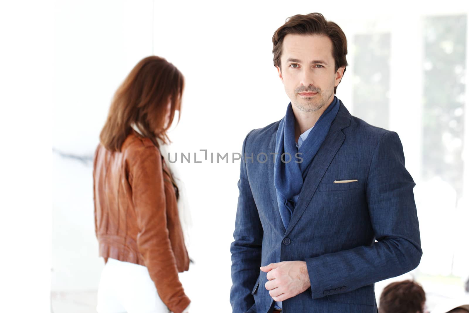 Couple looking at their new empty apartment