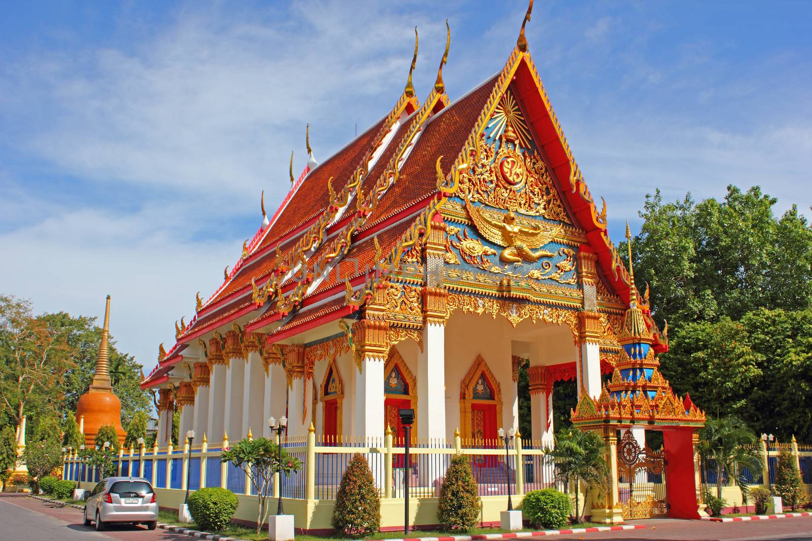 Buddha church in Phuket town. Phuket, Thailand. The name of churh is "Wat Mongkol Nimit".