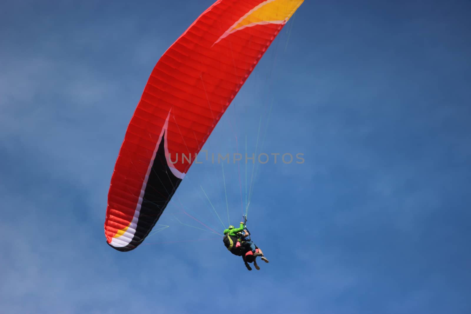 Flying Tandem Paragliding Above the Mediterranean Sea in France