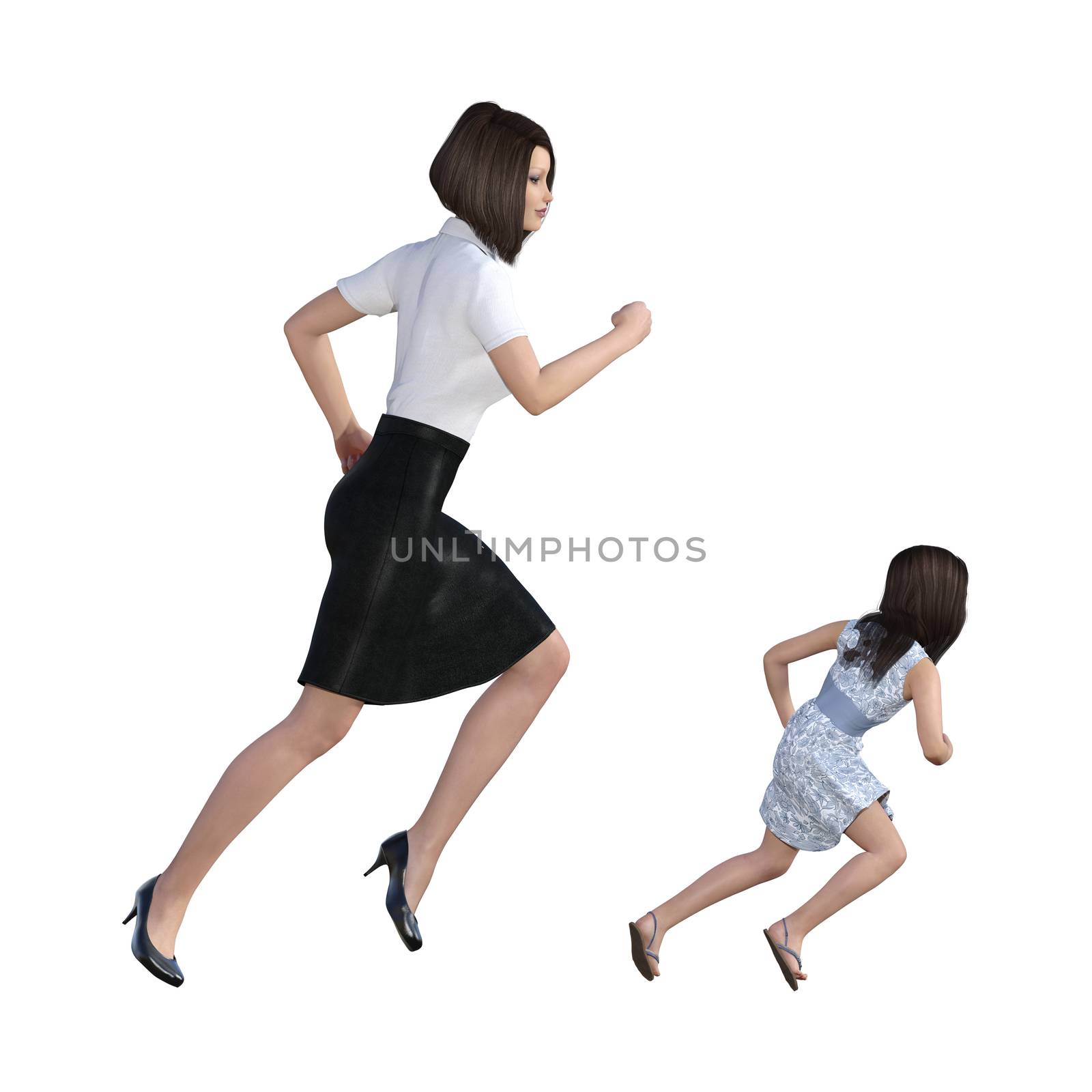Mother Daughter Interaction of Running Together by kentoh
