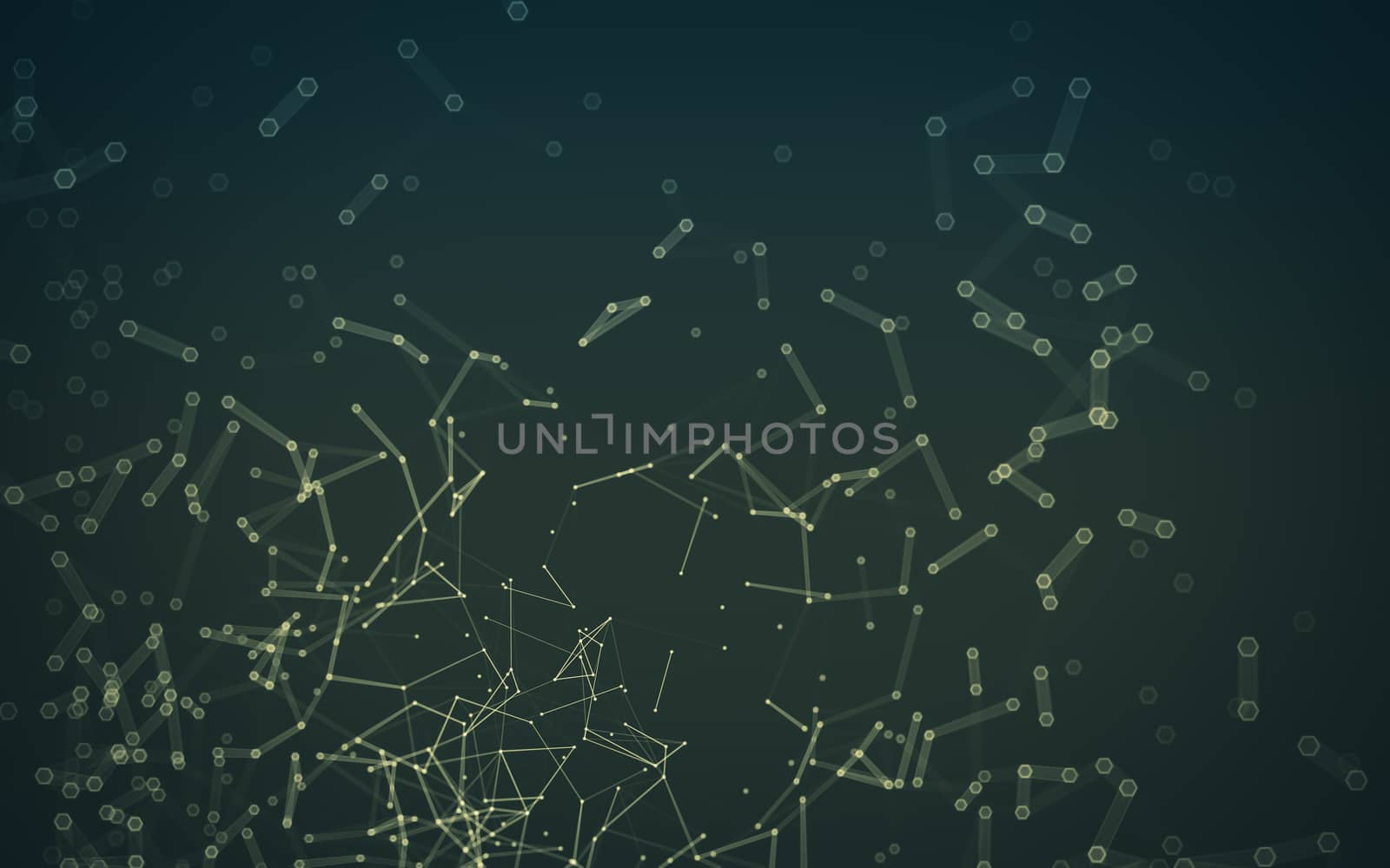 Abstract polygonal space low poly dark background with connecting dots and lines. Connection structure.