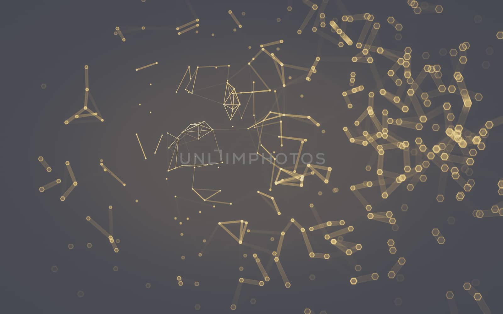 Abstract polygonal space low poly dark background with connecting dots and lines. Connection structure.