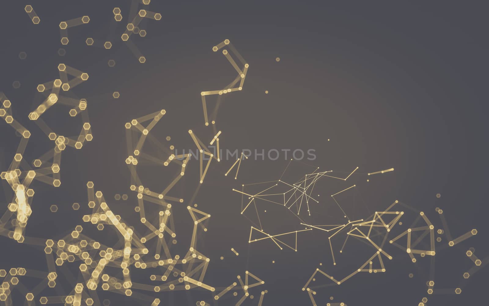 Abstract polygonal space low poly dark background with connecting dots and lines. Connection structure.