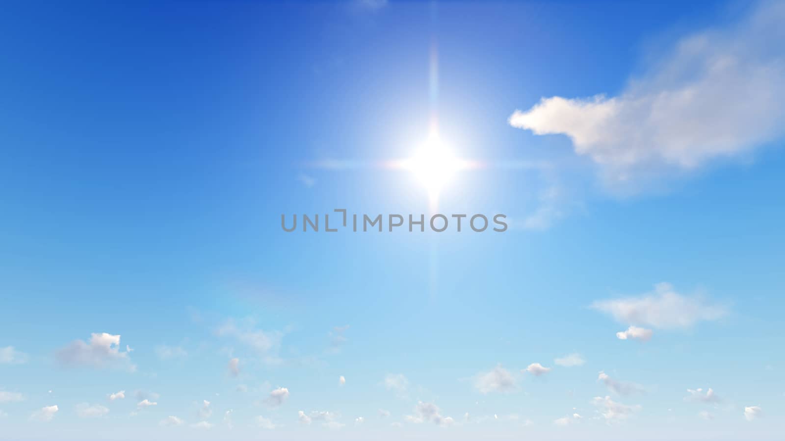 Cloudy blue sky abstract background, blue sky background with tiny clouds, 3d rendering

