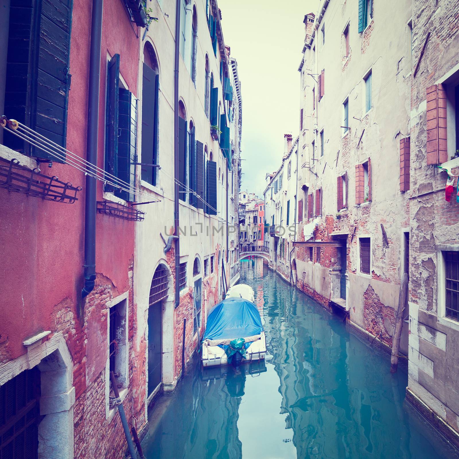 The Narrow Canal- the Street in Venice, Instagram Effect