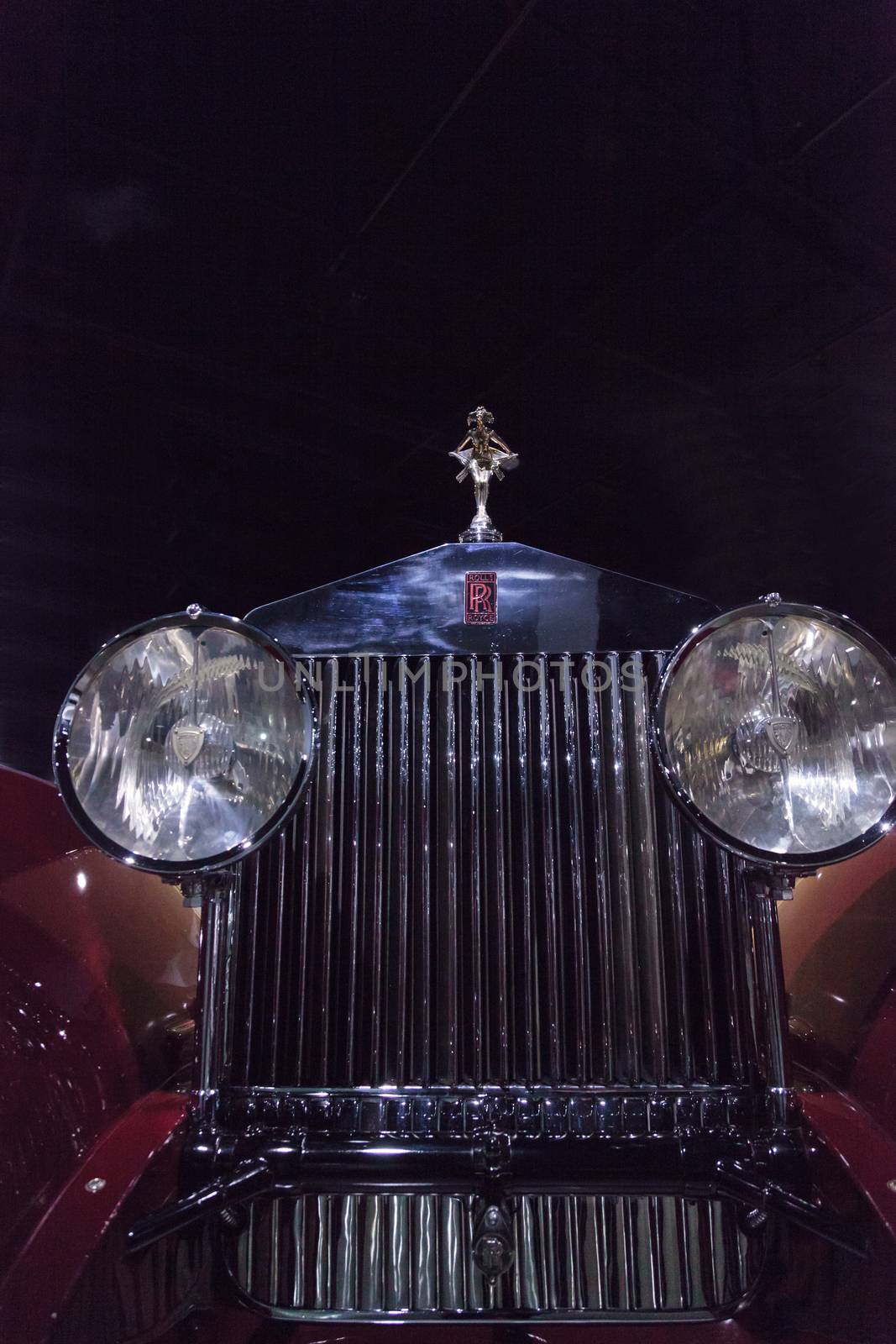 Los Angeles, CA, USA — April 16, 2016: This 1930 Rolls Royce Phantom 1 Windblown Coupe by Brewster & Co. is part of the collection of the Atwell Family on display at the Petersen Automotive Museum in Los Angeles, California, United States. Editorial use.