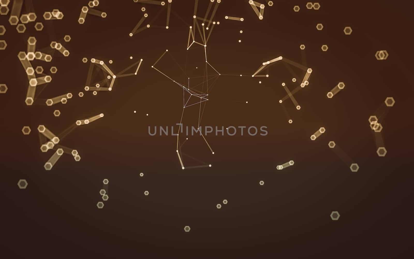 Abstract polygonal space low poly dark background with connecting dots and lines. Connection structure.